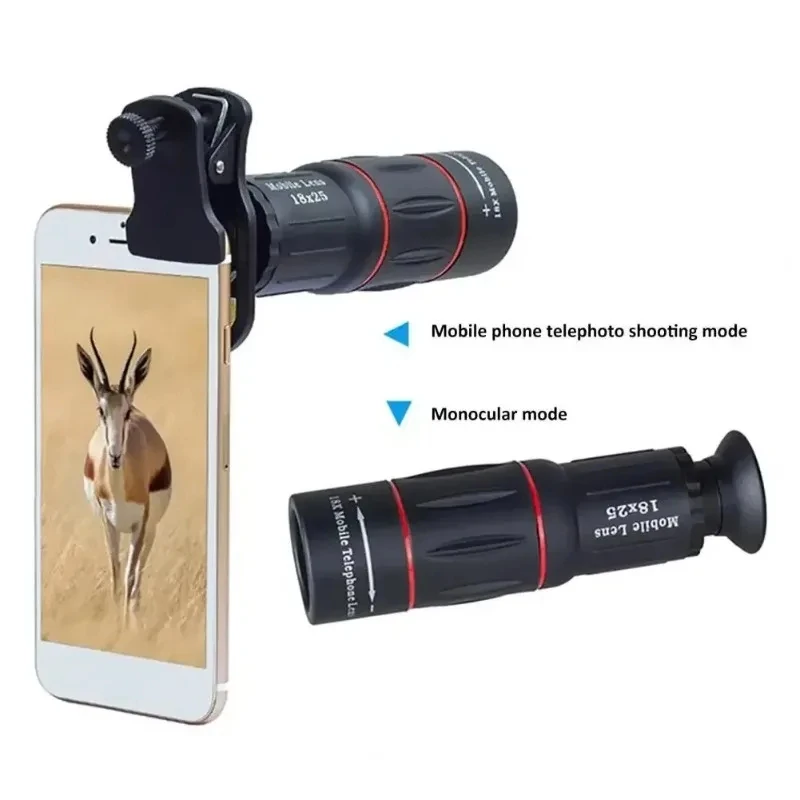 18X25 HD Phone Telephoto Lens, External Monocular Telescope, 18X Zoom Pro Photography, Capture Distant Moments Clearly