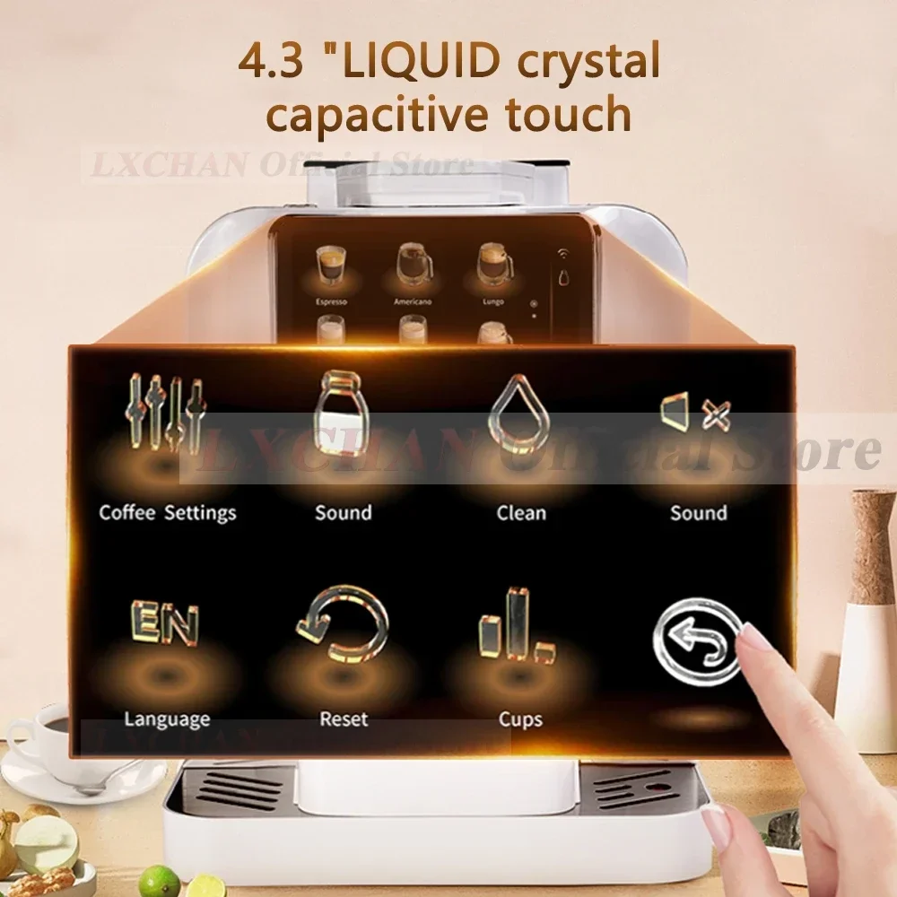 LX AC-T6 ماكينة صنع القهوة الأوتوماتيكية بالكامل 11 نوع القهوة الفاخرة الإلكترونية المبردة خزان الحليب لاتيه ماكينة قهوة اسبريسو