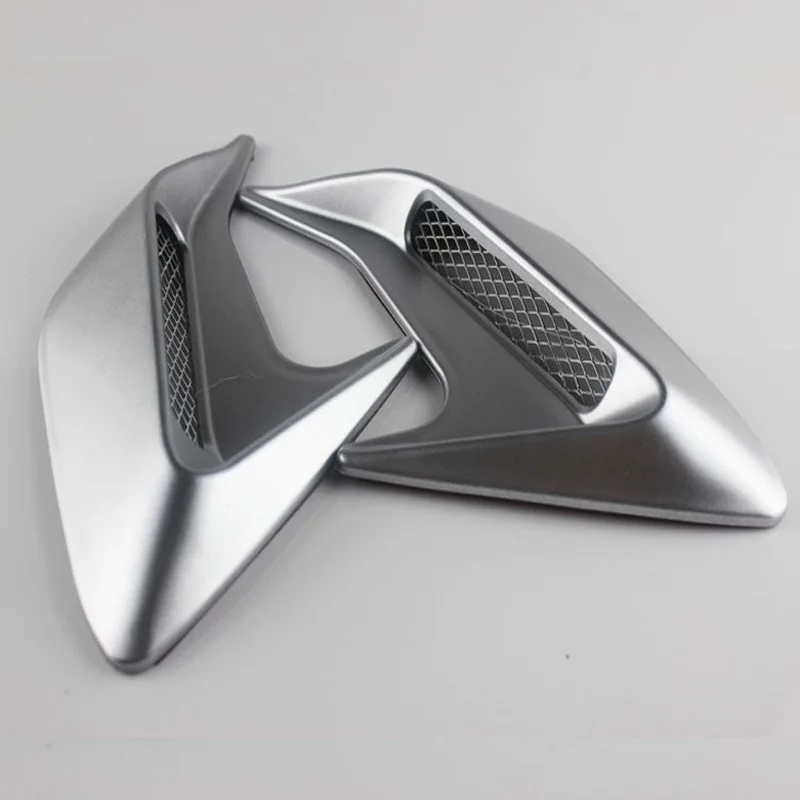 2 Pcs ABS Plastic Car Side Air Outlet Air Flow Mudguard Air Inlet Sticker Shark Gill Air Outlet Simulation Exterior Decoration
