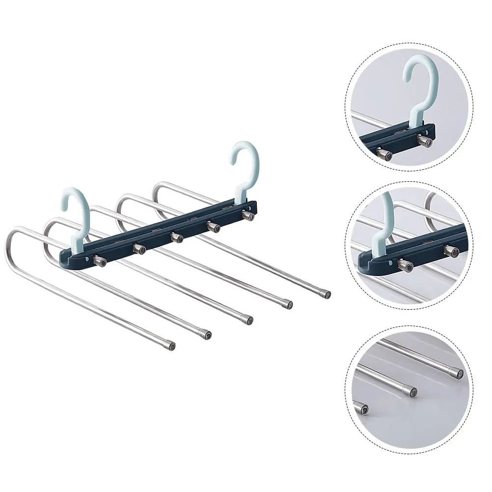 

Multi Layer Trouser Hanger Wardrobe Storage ganizer Rack Pant Hanger Clothes Space Saver Stainless Steel PP Material Home