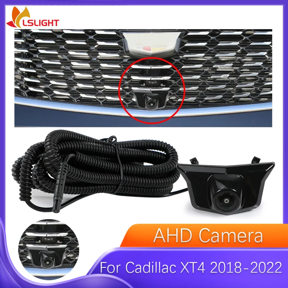 

Автомобильная камера переднего вида для Cadillac XT4 2018 2020 2021 2022 150 ° Объектив «рыбий глаз» AHD 1080P Водонепроницаемый парковочный монитор ночного видения