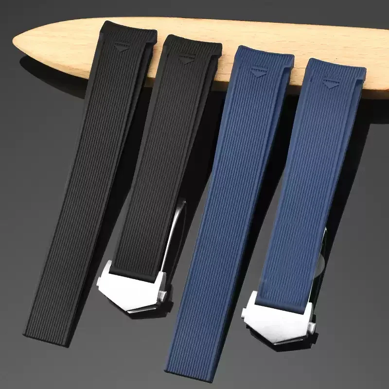 

New Style Rubber Silicone Watch Strap For Tag Heuer CARRERA AQUARACER Series Watch Black Blue Watchband Suitable 22mm