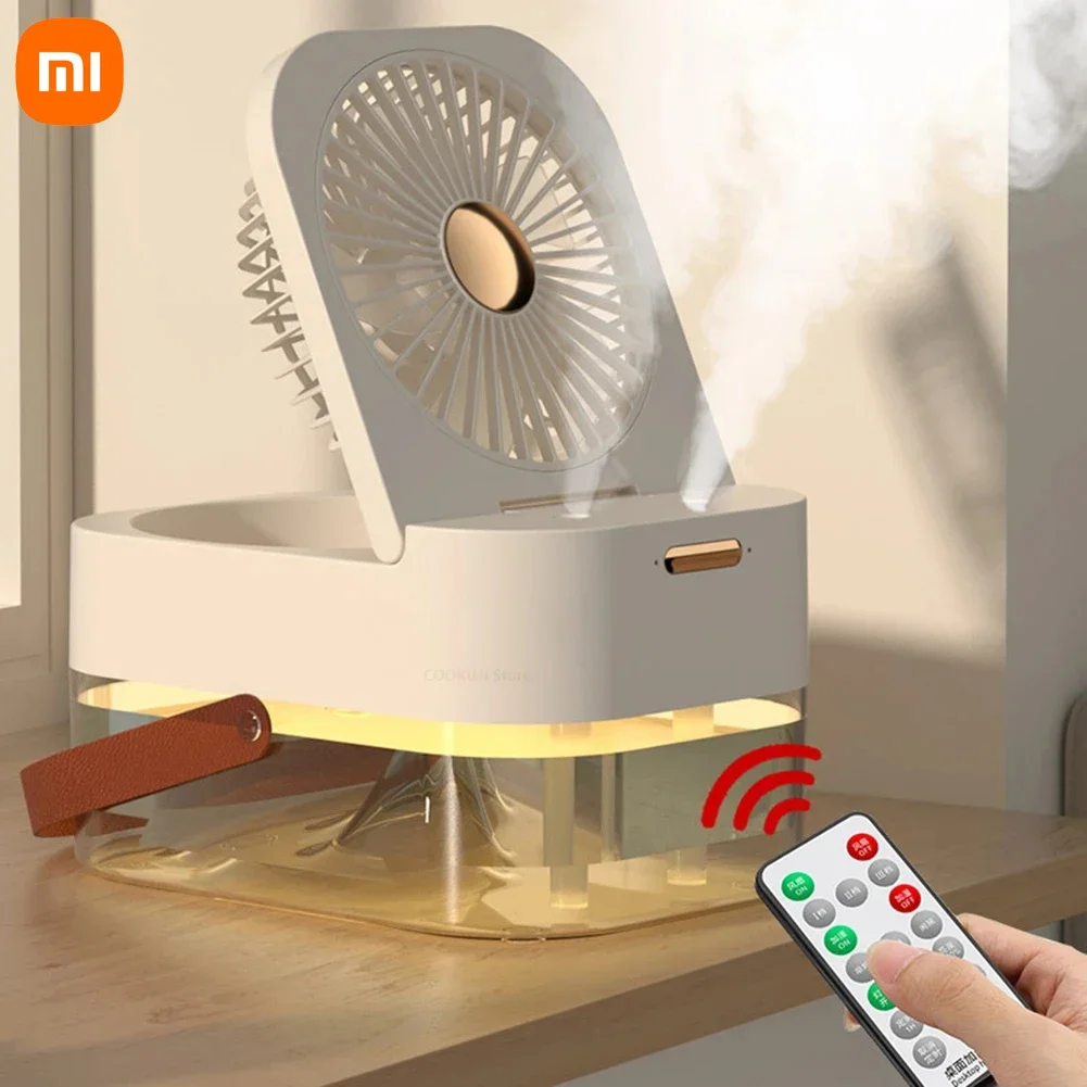 Xiaomi Double Spray Humidification Home Desktop Air Cooler Fan USB Rechargeable Remote Control Humidifier Sprayer Cooling Fan