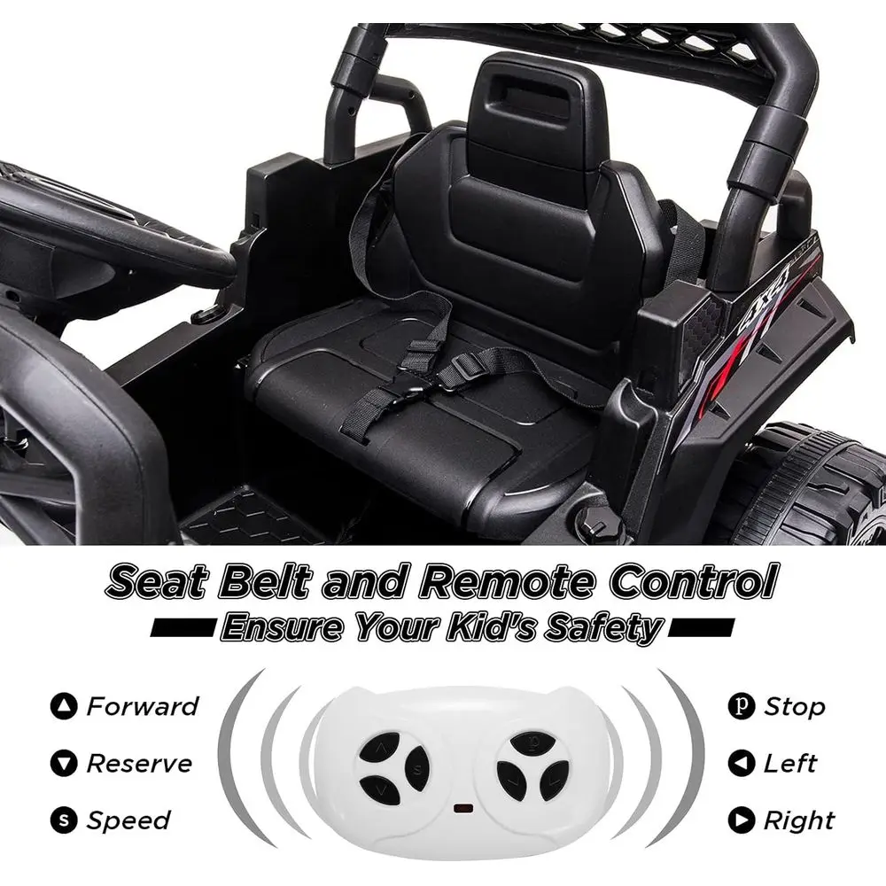 12V Kids Ride On Car Truck Toddlers Electric Car Toy with Remote Control, Spring Suspension, Led Lights, Music, White