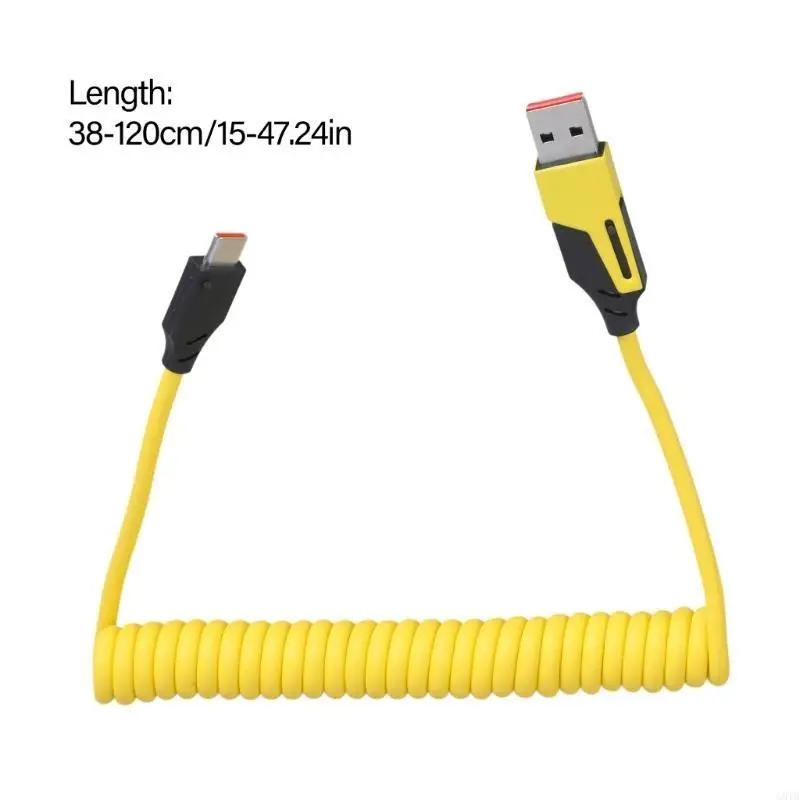 G8TA 65W Type C+USB to Type C Retractable Data Cable High-Speed 480Mbps Transmission