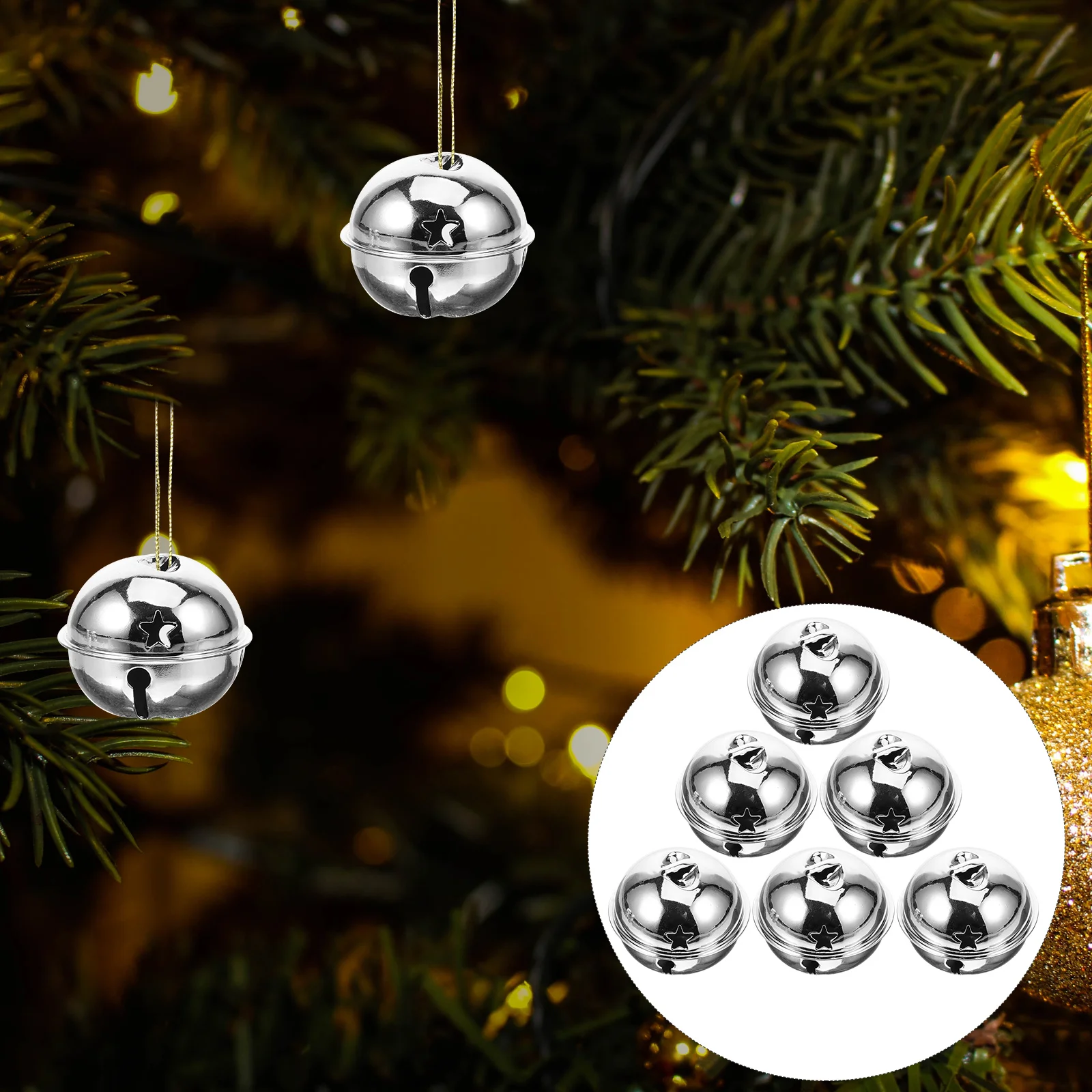 

Handmade Accessories 50mm Jingle Bells Christmas Tree Metal DIY Use Child Decoration