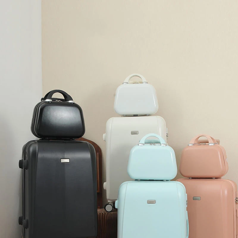 Kopor Perjalanan บน Mute Universal ล้อ ABS + PC กระเป๋าเดินทางแบบลากชุด20นิ้วพกพา Tas Kosmetik Zipper-กระเป๋า Valises