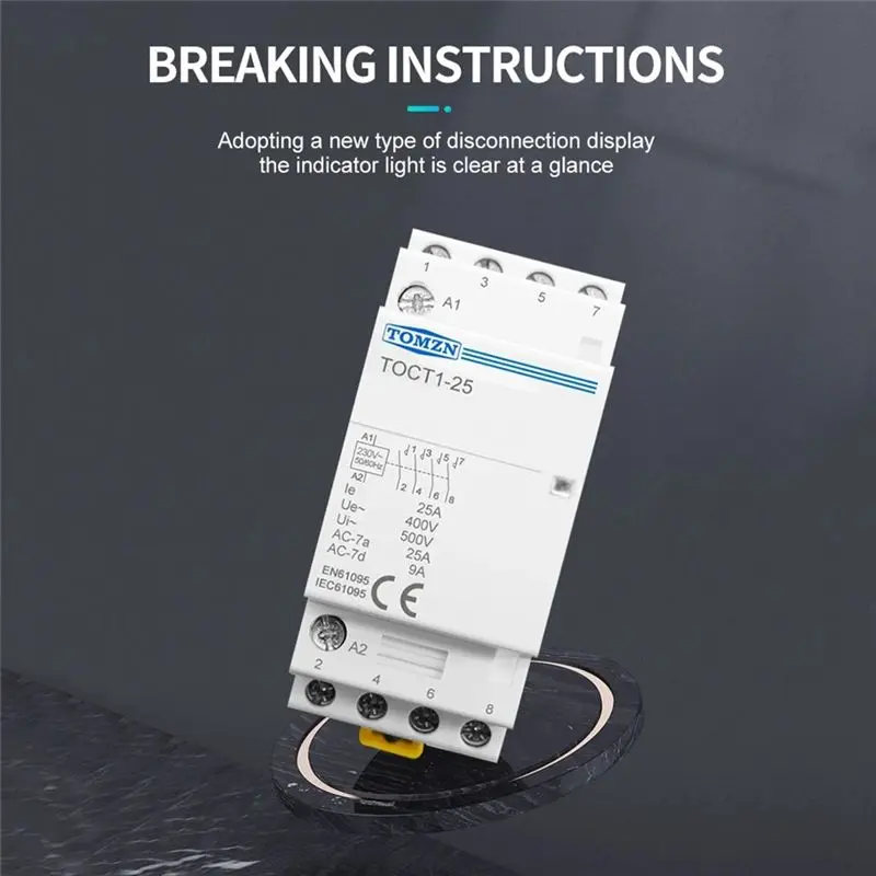 TOMZN AC Modular Contactor AC Contactor House Hold AC Contactor Din Rail Household Ac Modular Contactor