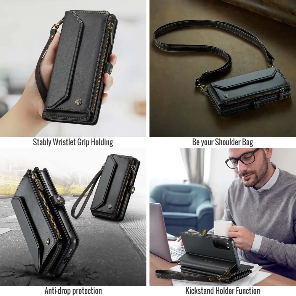 

Phone Case For Samsung Galaxy S20 Crossbody Luxury Stylish Holder Protective Premium Quality Leather Flip Cover coque