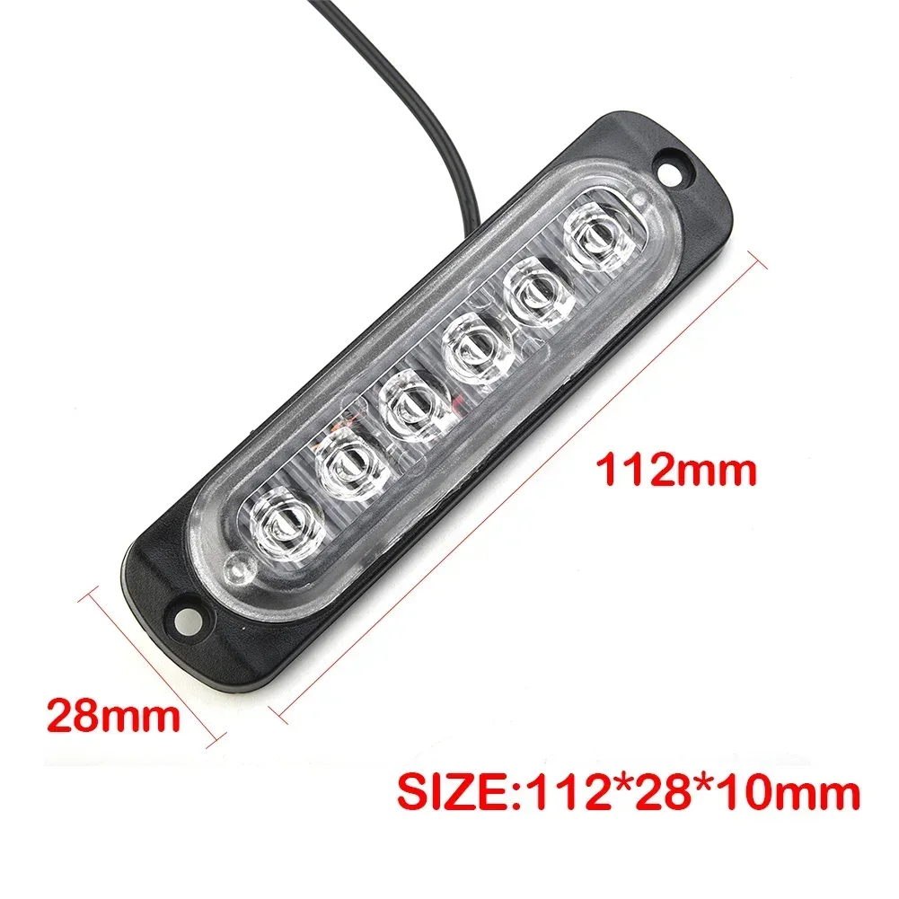 1 Set DC 12V Red 4/6/12 LED Auto Car Truck Urgent Hazard Beacon Lights Bar Super Bright LED Light Driving Fog SUV Lamp