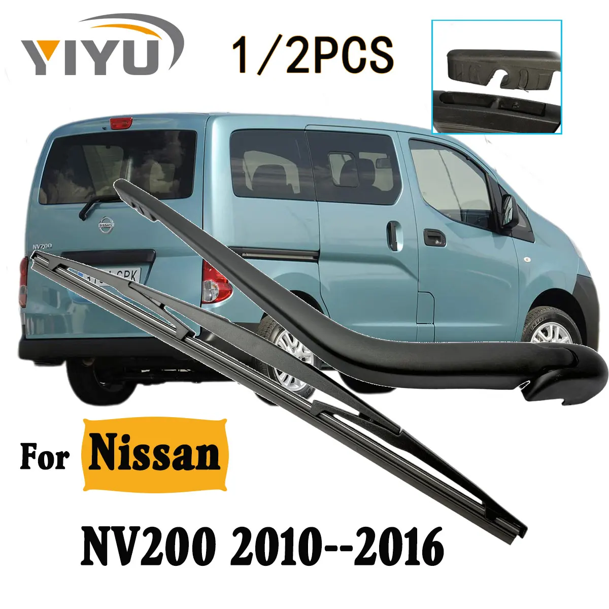 1/2PCS Heckscheibe Wischer Klinge Wischer Arm Kit Für Nissan NV200 2010--2016 Windschutzscheibe Windschutz hinten Fenster Zubehör