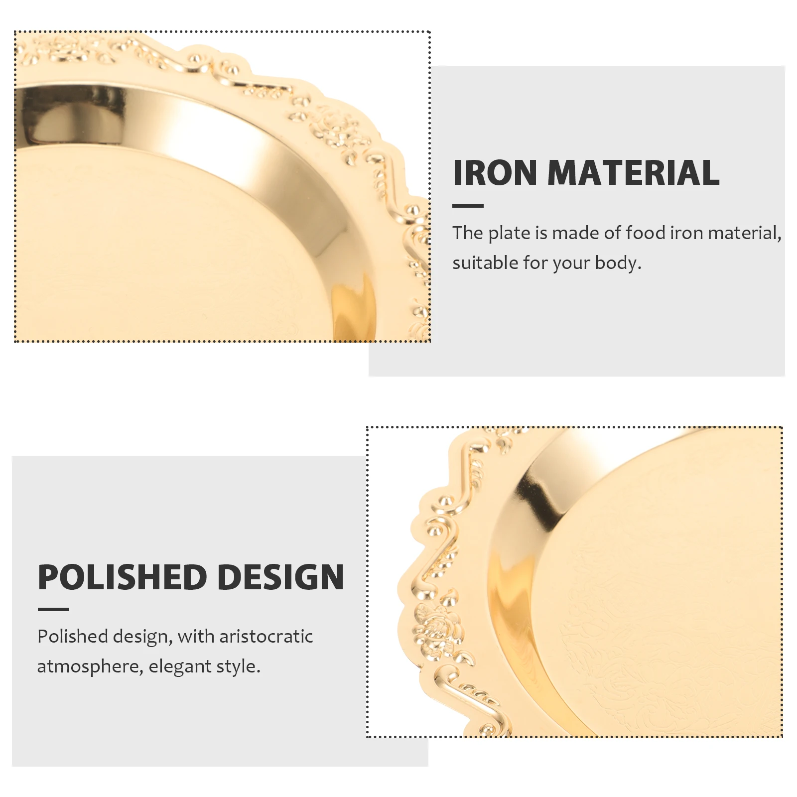 

Fruit Platter Dessert Plate Cake Dish Golden Color Perfect for Birthday Wedding Party Christmas Thanksgiving Dessert Tableware