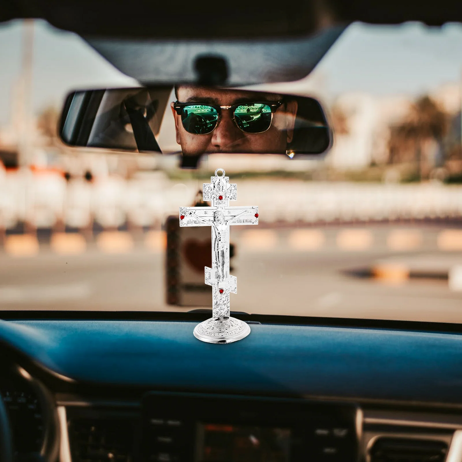 

Retro Metal Cross Wall Decor Stainless Steel Rhinestone Design For Home Office, Large Gothic Cross Ornament, Black Wall Hanging