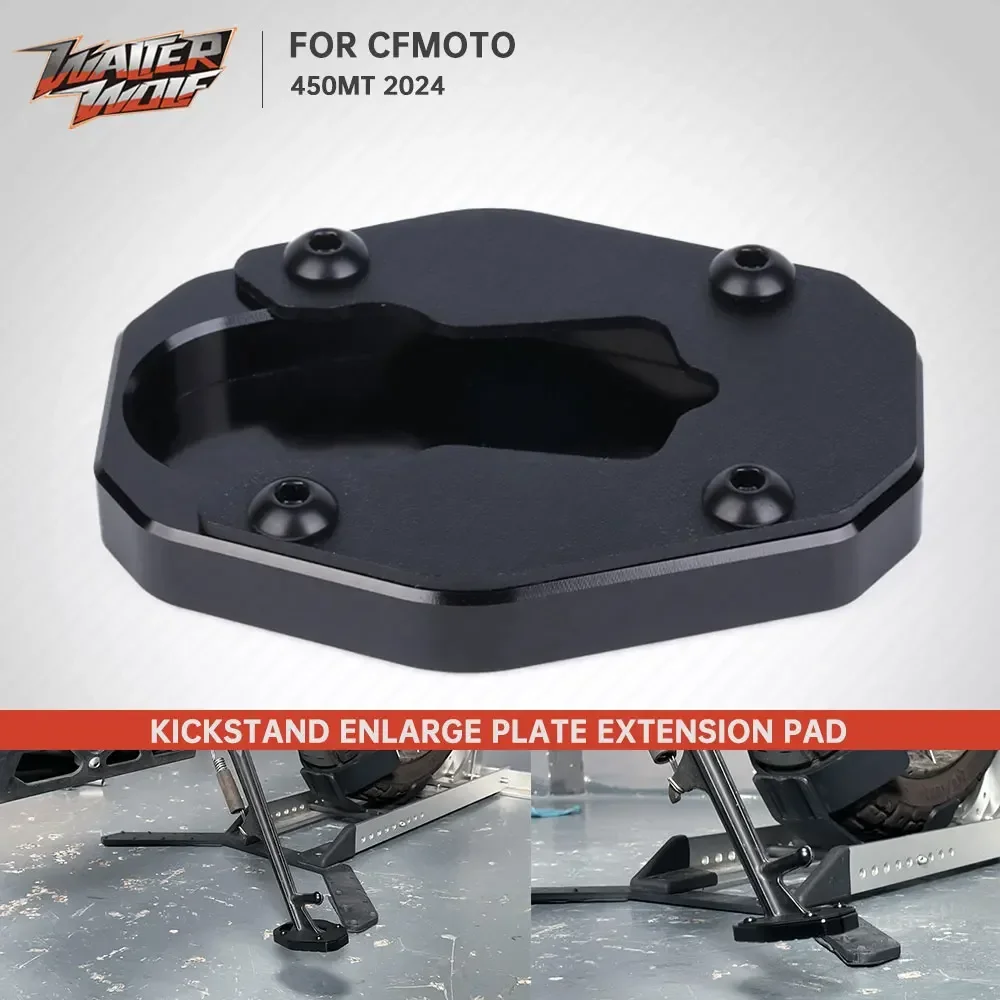 Motorcycle Kickstand Enlarge Plate Support For CFMOTO 450MT MT450 CF-MOTO IBEX 450 MT Side Stand Extender Pad Holder Aluminum