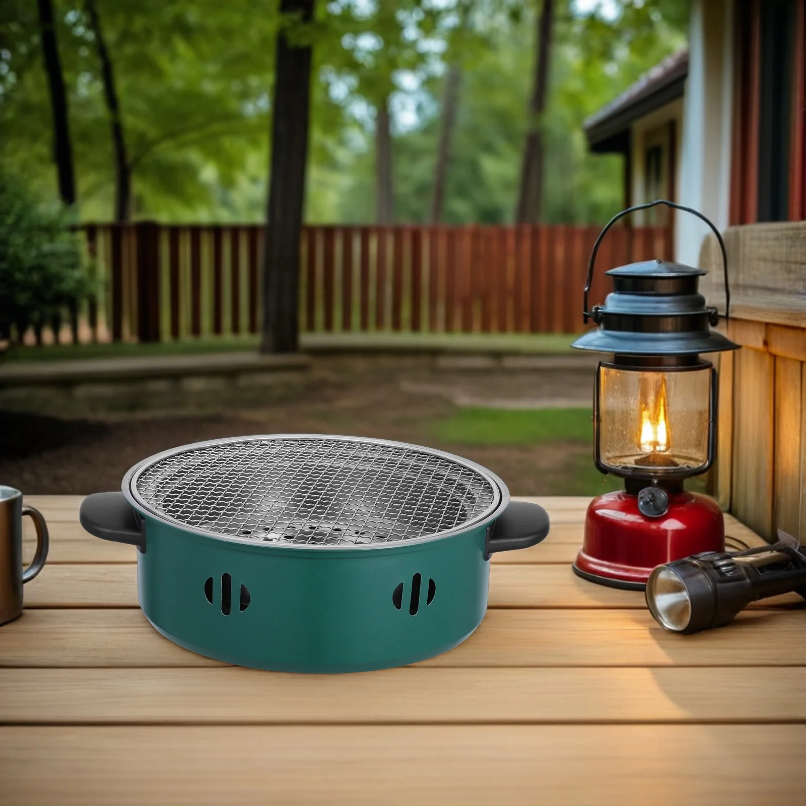 

Outdoor Barbecue All-in-One Grill Pan Multi-Function Portable Camping Hot Pot Lightweight Durable Reusable for Outdoor