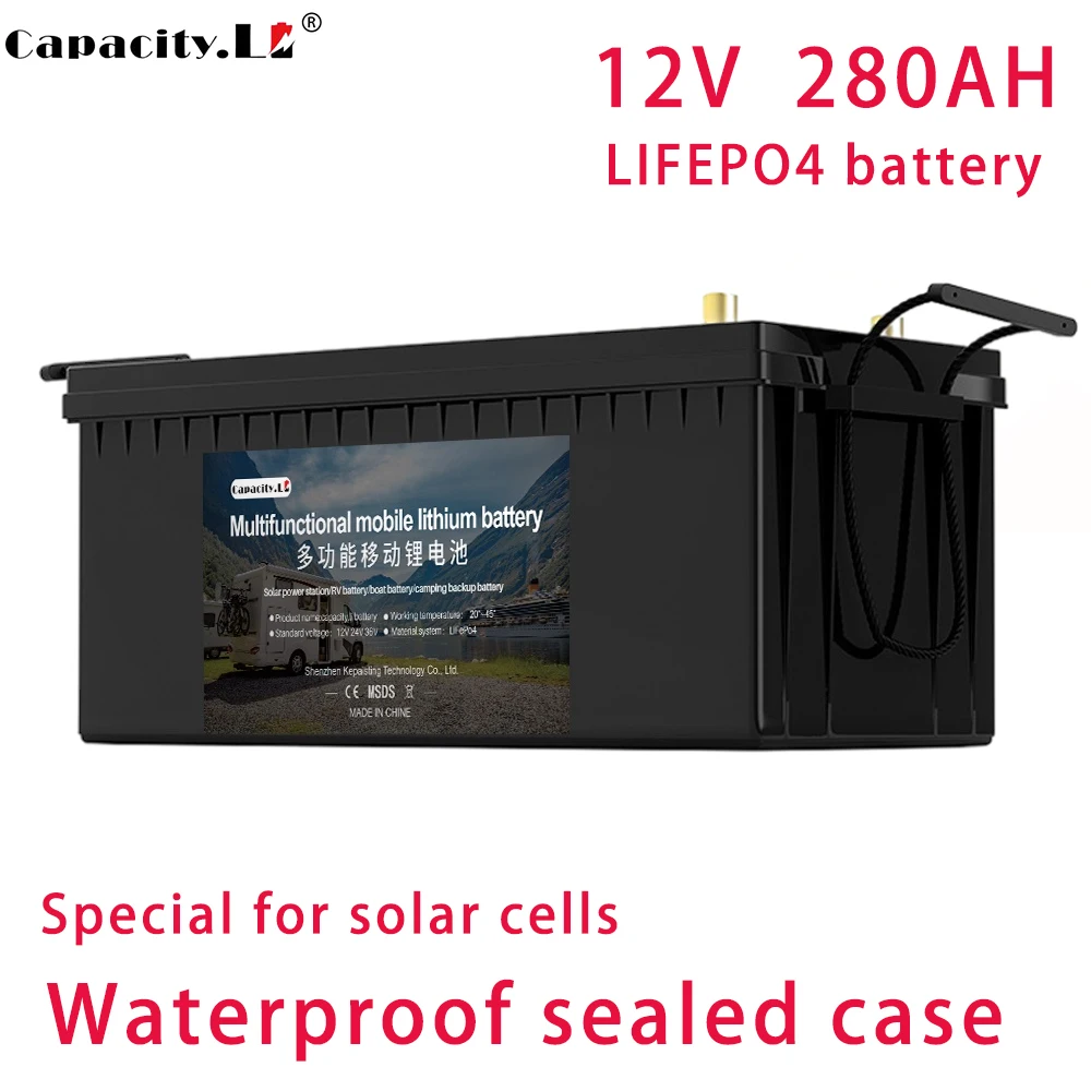 12v 300ah Battery Pack 150ah 320ah Lifepo4 Battery 280ah 200ah Solar RV Energy Storage Battery Marine Waterproof Backup Battery