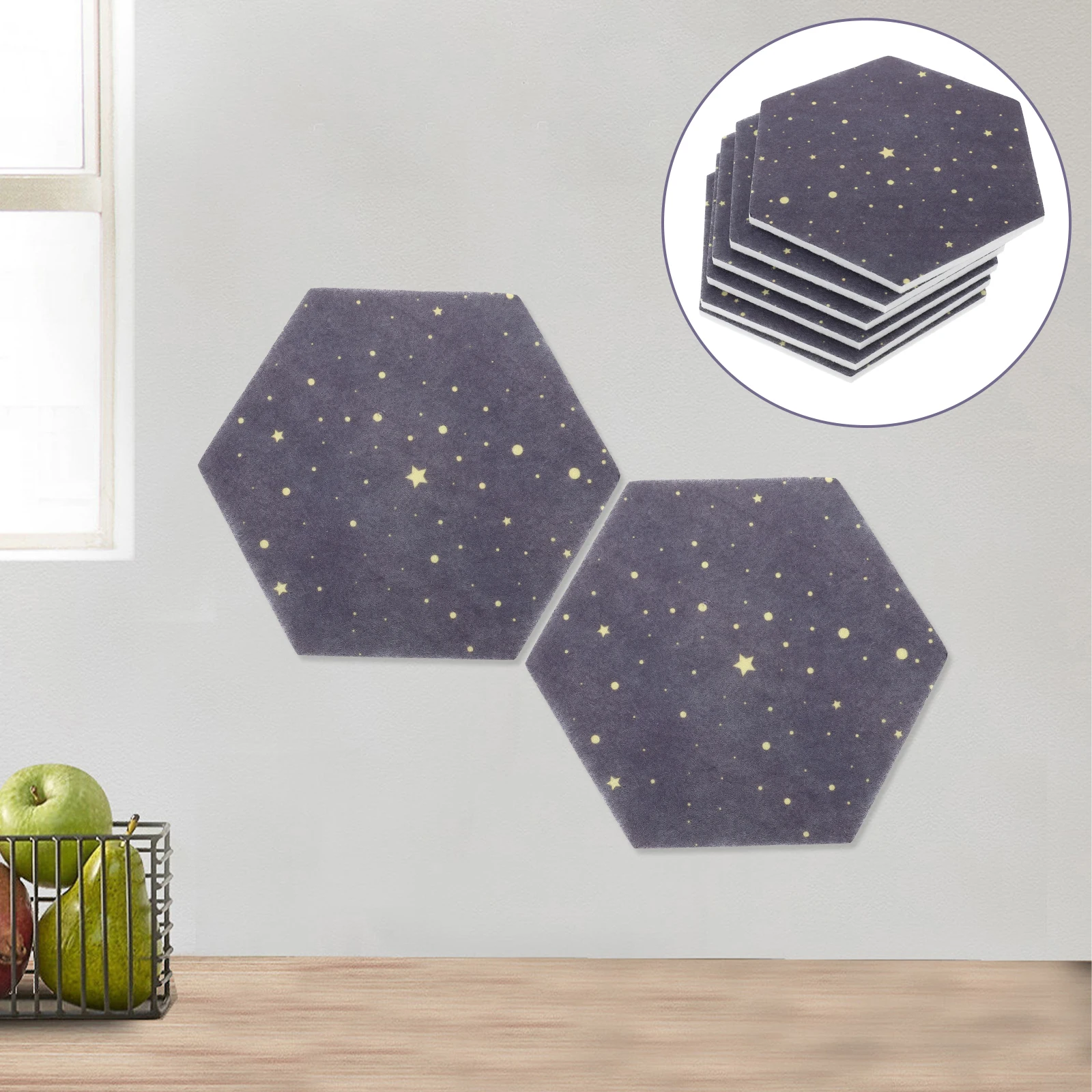 6 قطع من ألواح اللباد السداسية سهلة التركيب لوحة دبوس للصور والملاحظات والحرف اليدوية ديكور فني جداري في الفصول الدراسية والمكتب المنزلي