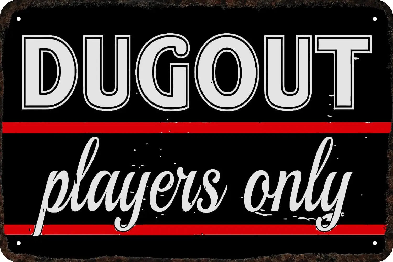 Dugout Players Only Vintage Metal tin Sign Funny Art Wall Decorations for Home Man Cave Bedroom Bar Bathroom 8x12 Inch sign