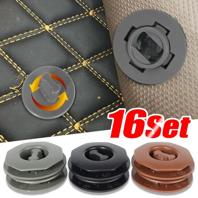 자동차 바닥 매트 고정 클립 더블 레이어 발 매트 고정 버클 발 패드, 미끄럼 방지 고정 클램프 세트, 회전식 패스너 액세서리