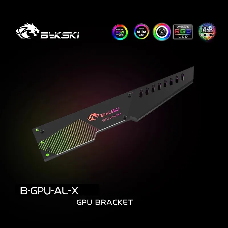 

BYKSKI B-GPU-AL-X Graphics Card holder Bracket Support Sync Motherbaord 5V 3PIN A-RGB Computer DIY Acrylic Fix Graphics Card