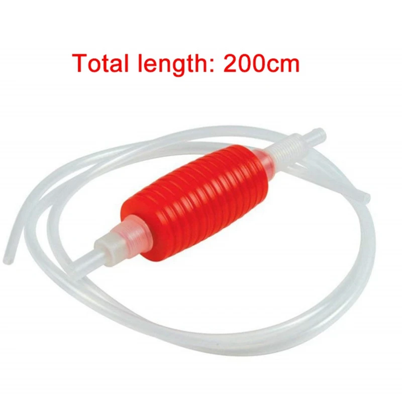 2X 2 Meter Red Syphon Tube Hand Fuel Pump Gasoline Siphon Hose Gas Oil Water Fuel Transfer Siphon Pump For Water