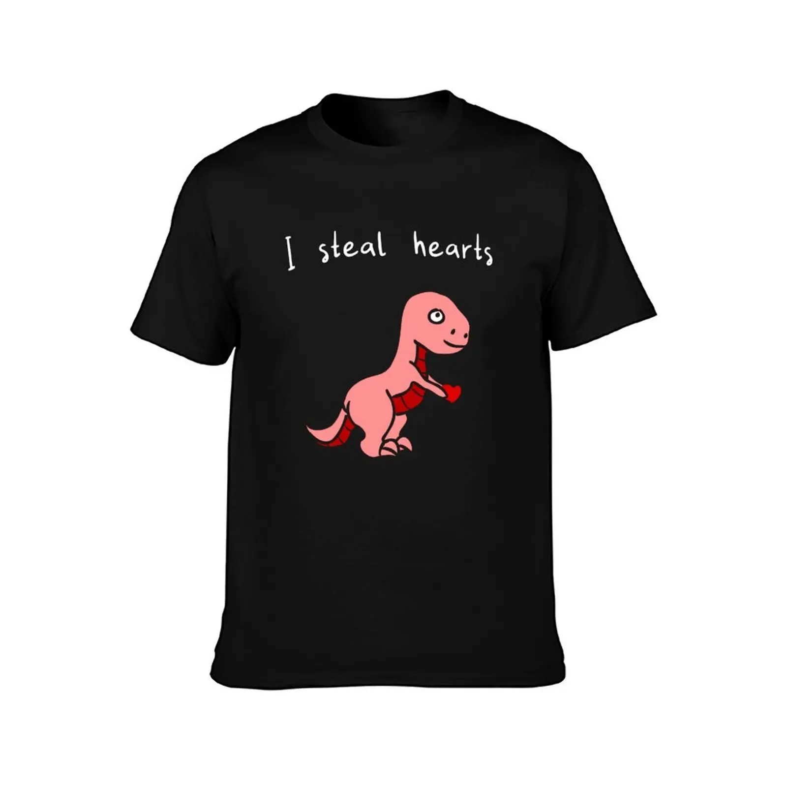 I Steal Hearts Dinosaur T Rex Lover T-Shirt Heavy Duty Casual Work Tee
