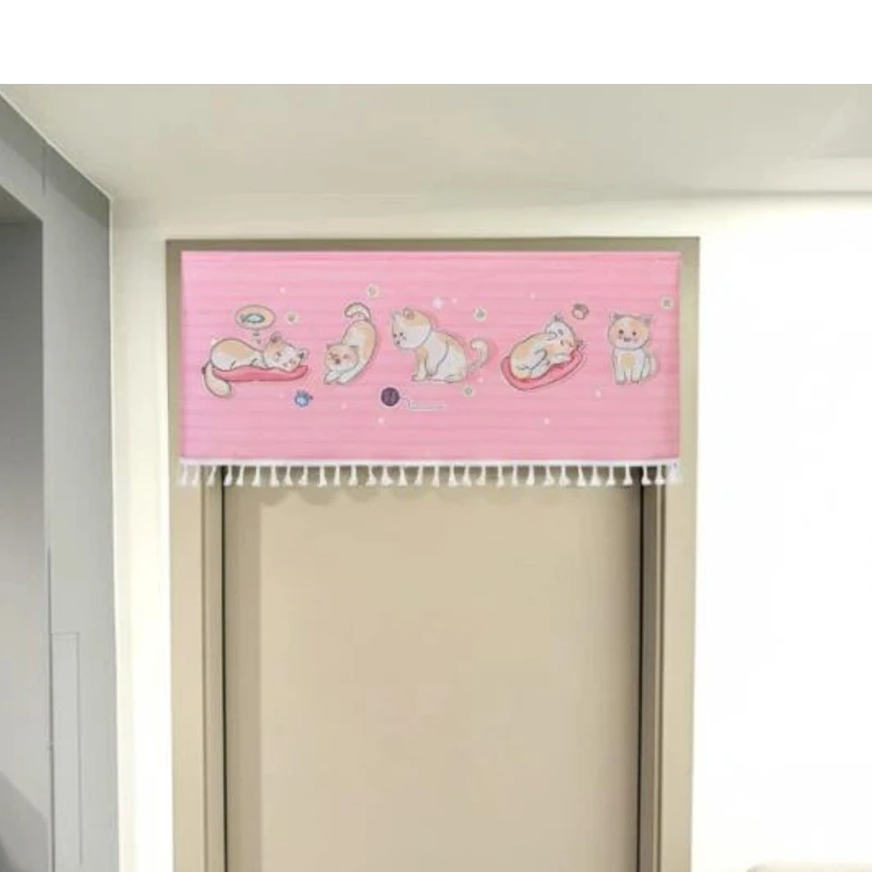 Cartoon Animal Door Curtain With Tassels Self-adhesive Partition Curtains For Bedroom, Bathroom & Home Decor, Privacy Dust Proof