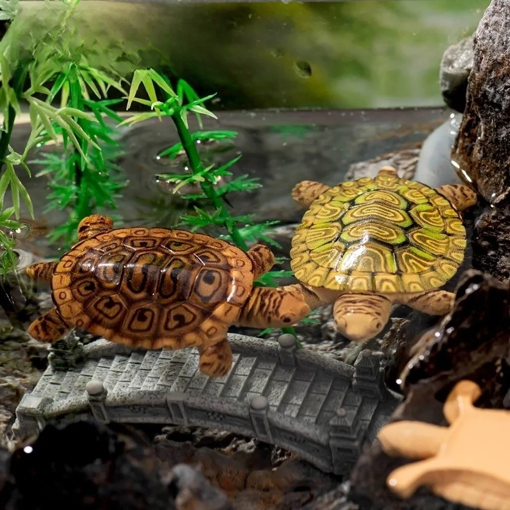 Floating Mini Turtle Statues Resin Turtle Vintage Garden figurine Feng Shui Ornament Antique Aquarium Decor Bonsai Landscape
