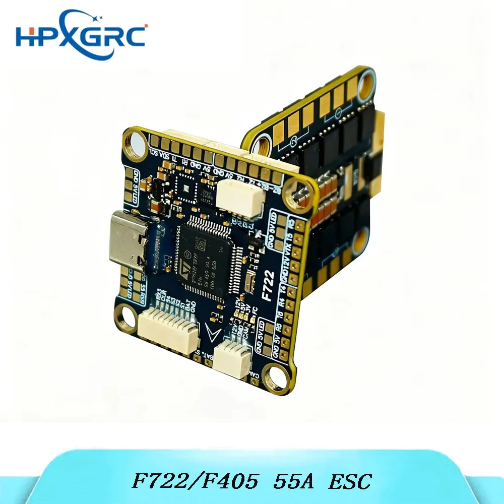 

HPXGRC F405/F722 Flight Stack - 55A ESC, 42688-P Gyro, 16MB Black Box, Plug-and-Play for Racing FPV Drones