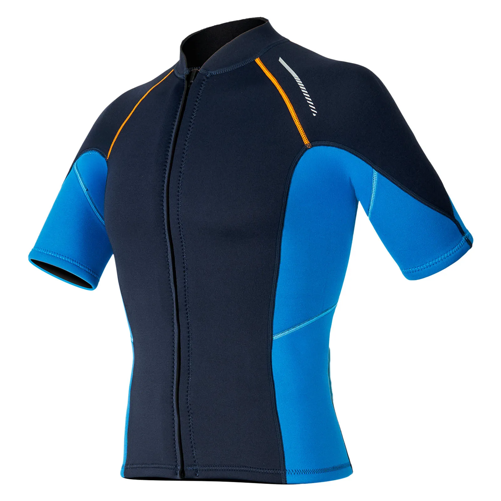 1.5MM Neoprene Mens Wetsuit Top Short Sleeve Front Zip Swim Shirt Body Warmth Snorkeling Diving Swimming Surfing Jacket Suit