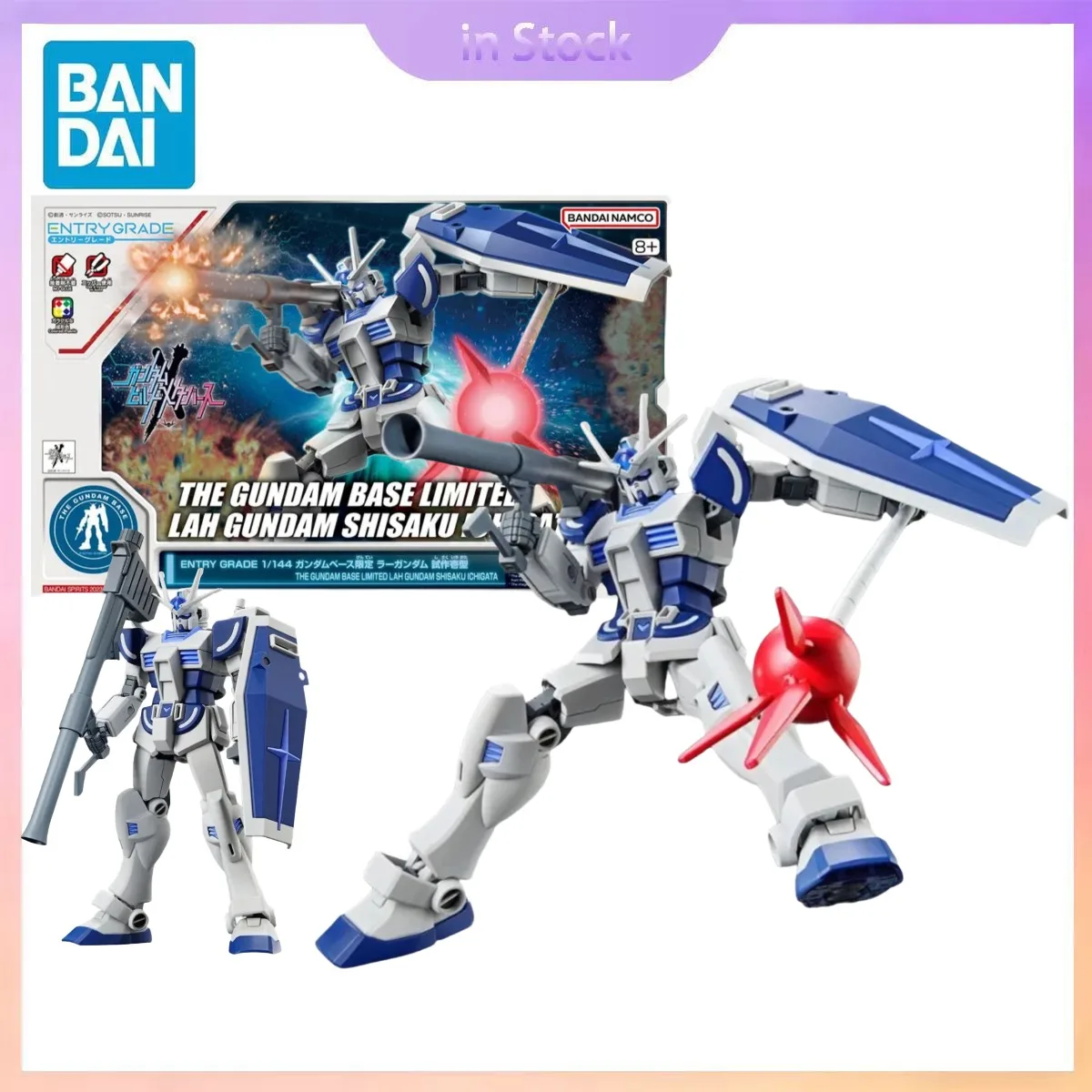

Original Bandai Genuine EG 1/144 Base Limited Lah Gundam Shisaku Ichigata Gundam Anime Collection Action Figure Model Kits Gifts