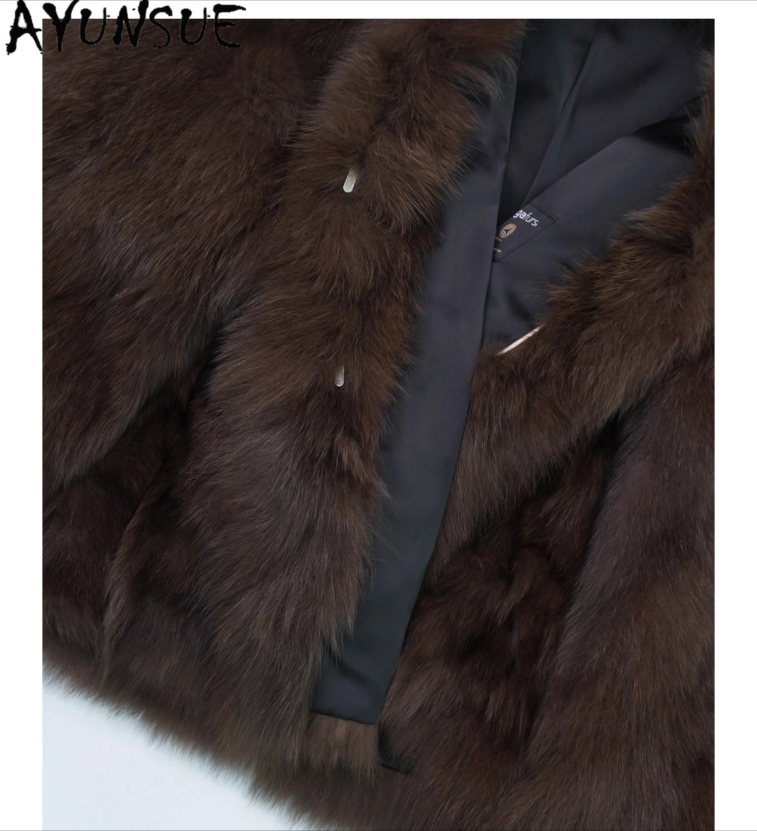 معطف فرو الثعلب الطبيعي من AYUNSUE معاطف نسائية دافئة من الفرو الحقيقي سترة شتوية 2025 ملابس فاخرة للسيدات جديد في ملابس خارجية شوبانا Жénska #5