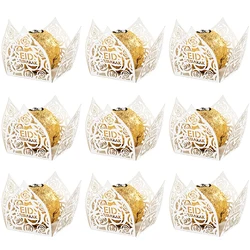 10-50Pcs Eid Mubarak Chocolate Wrappers Mini Baking Cups Cake Liner Ramadan Candy Gift Packaging Box Eid Party Decor Supplies