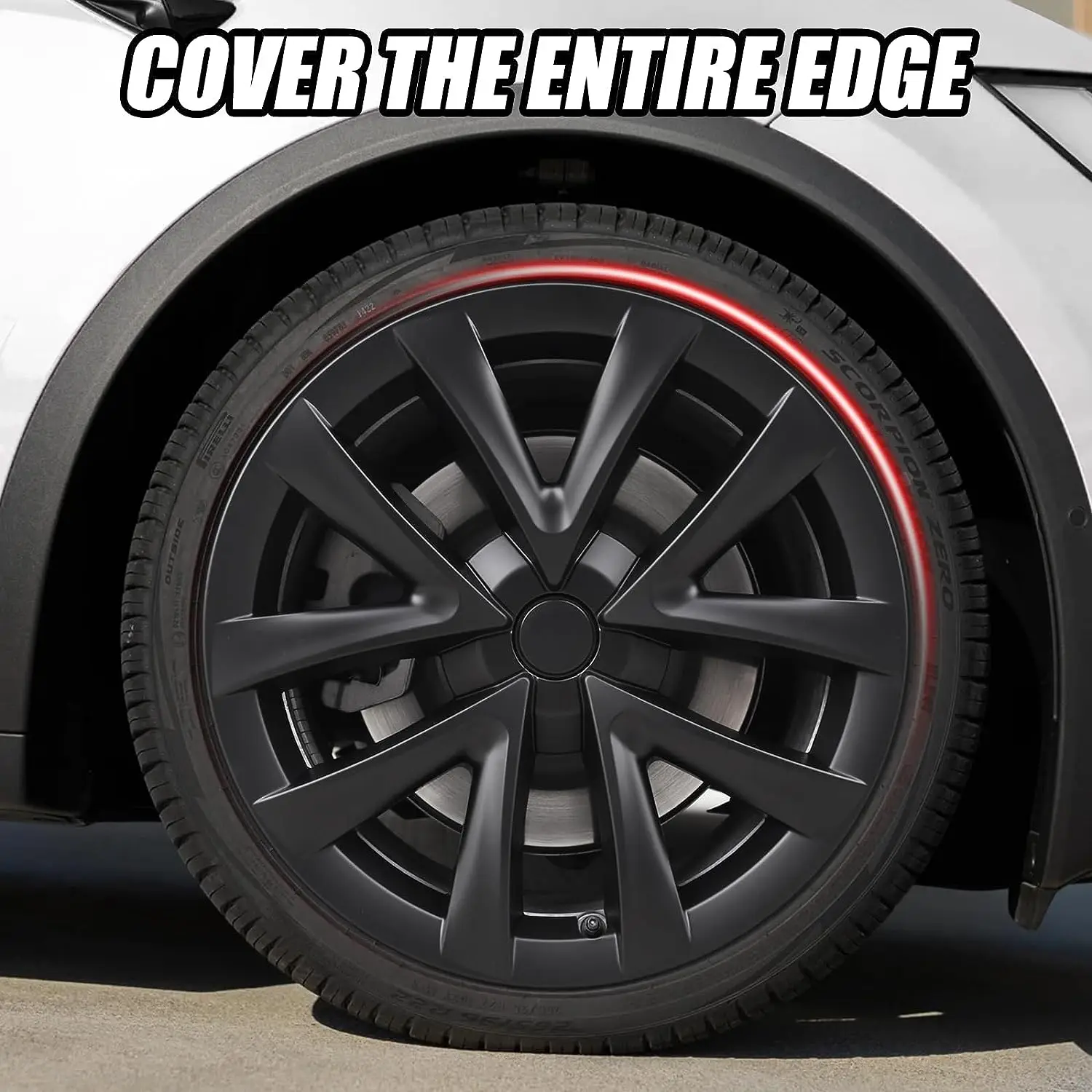 4PCS Hubcaps For Tesla Model 3 2017-2023, For Model S Plaid Arachnid Style 18 Inch Wheel Covers Hub Cap Center Cap Kit