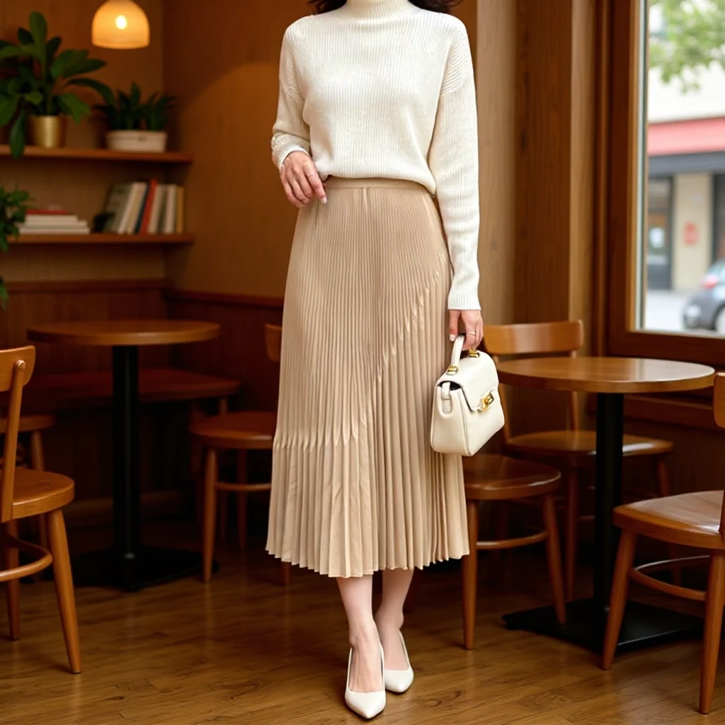 

Miyake Pleated 2026 New Spring and Summer High-waisted Bustier Skirt Elastic Waist Loose A Hem Temperament Long Pleated Skirt