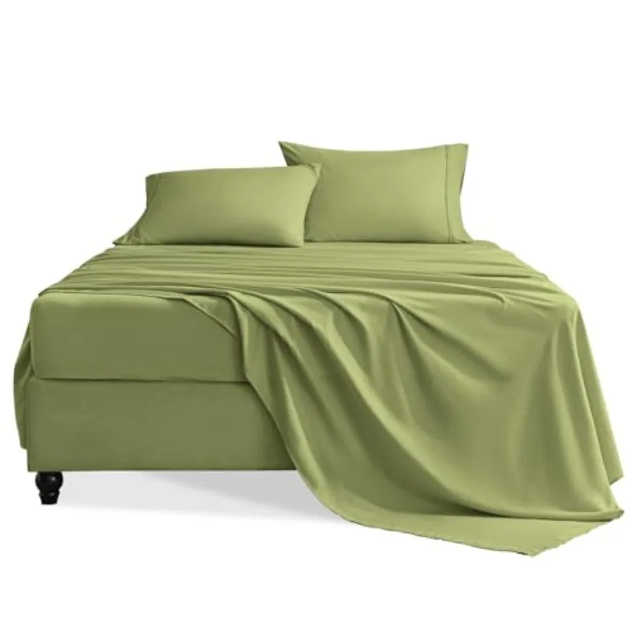 

King Size Sheets Set, 4 Pieces Hotel Luxury Soft Microfiber Bed Sheets Set, Up to 16" Deep Pockets, Oeko-Tex Sheets with Elasti