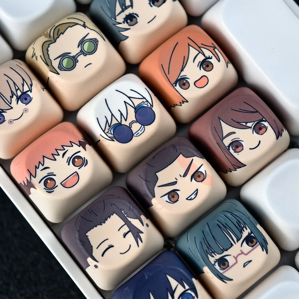 MAIMOOO Jujutsu Kaisen Keycaps MOA Profile 11 Keys Cartoon Cute Q Version Anime Style PBT Custom Keycaps DIY Mechanical Keyboard