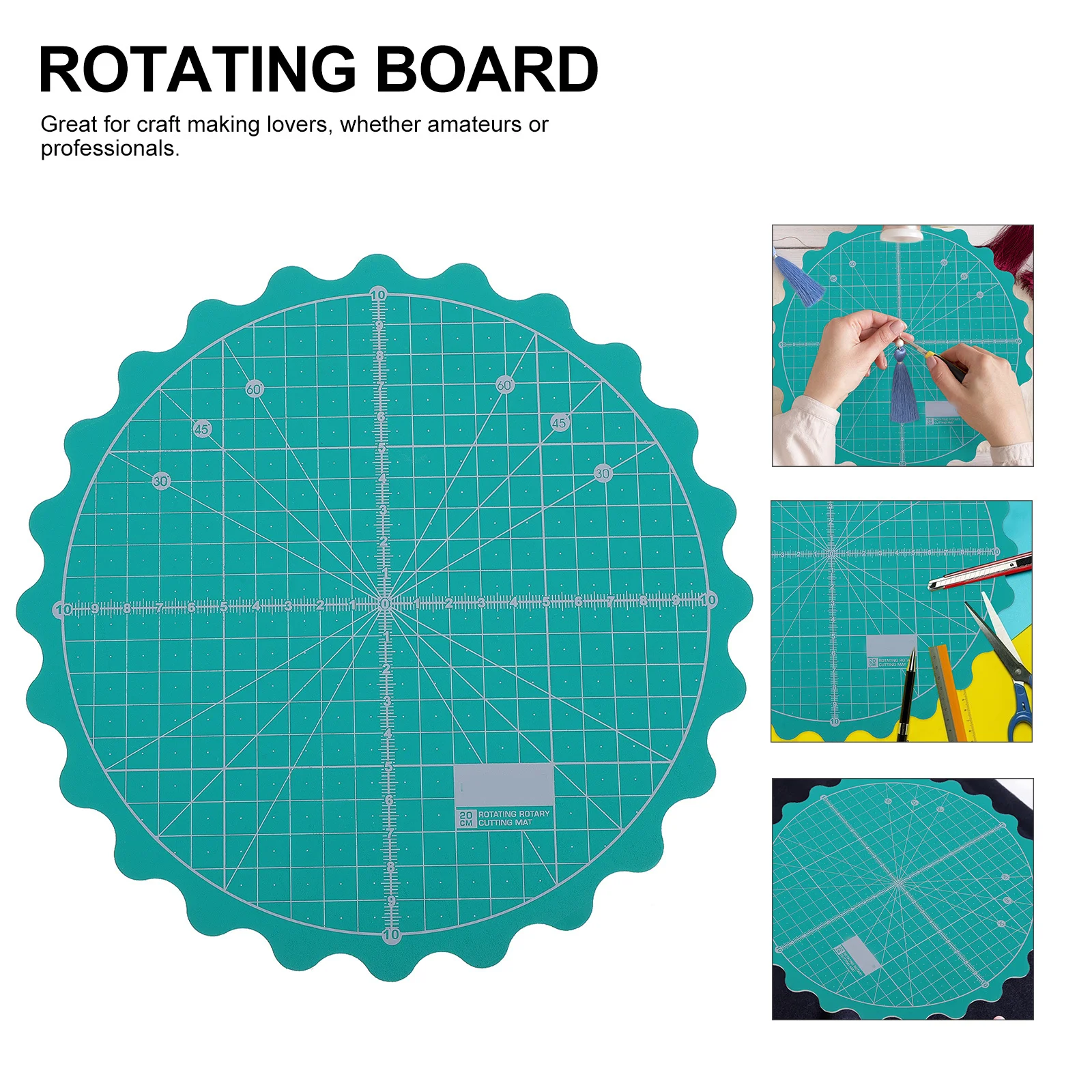 

1Pcs Rotary Cutting Mat Round Self-Healing Fabric Rotating Pad Professional Turntable Surface for Easy Angle Trimming Craft
