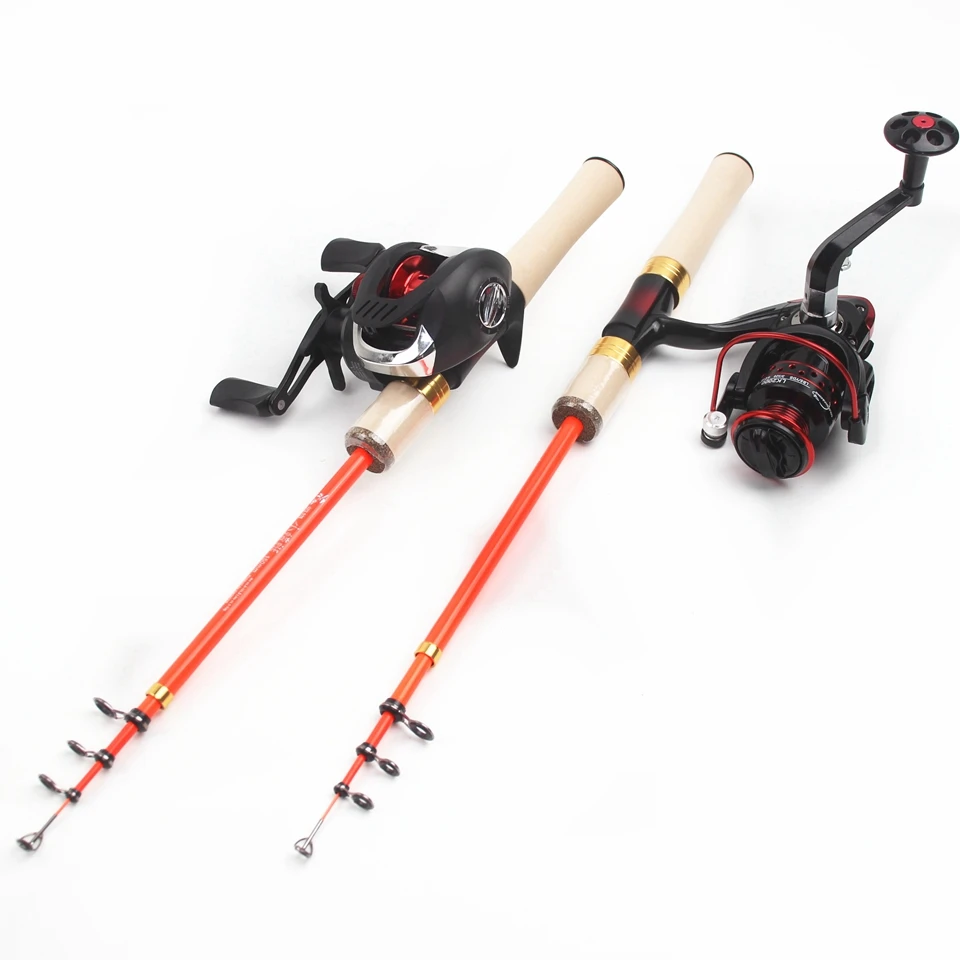 1.5M  Portable Ultra Light Travel Carbon Rod Fishing Tackle Set Ultrashort Spinning Casting Rod and Reel Combination Pesca