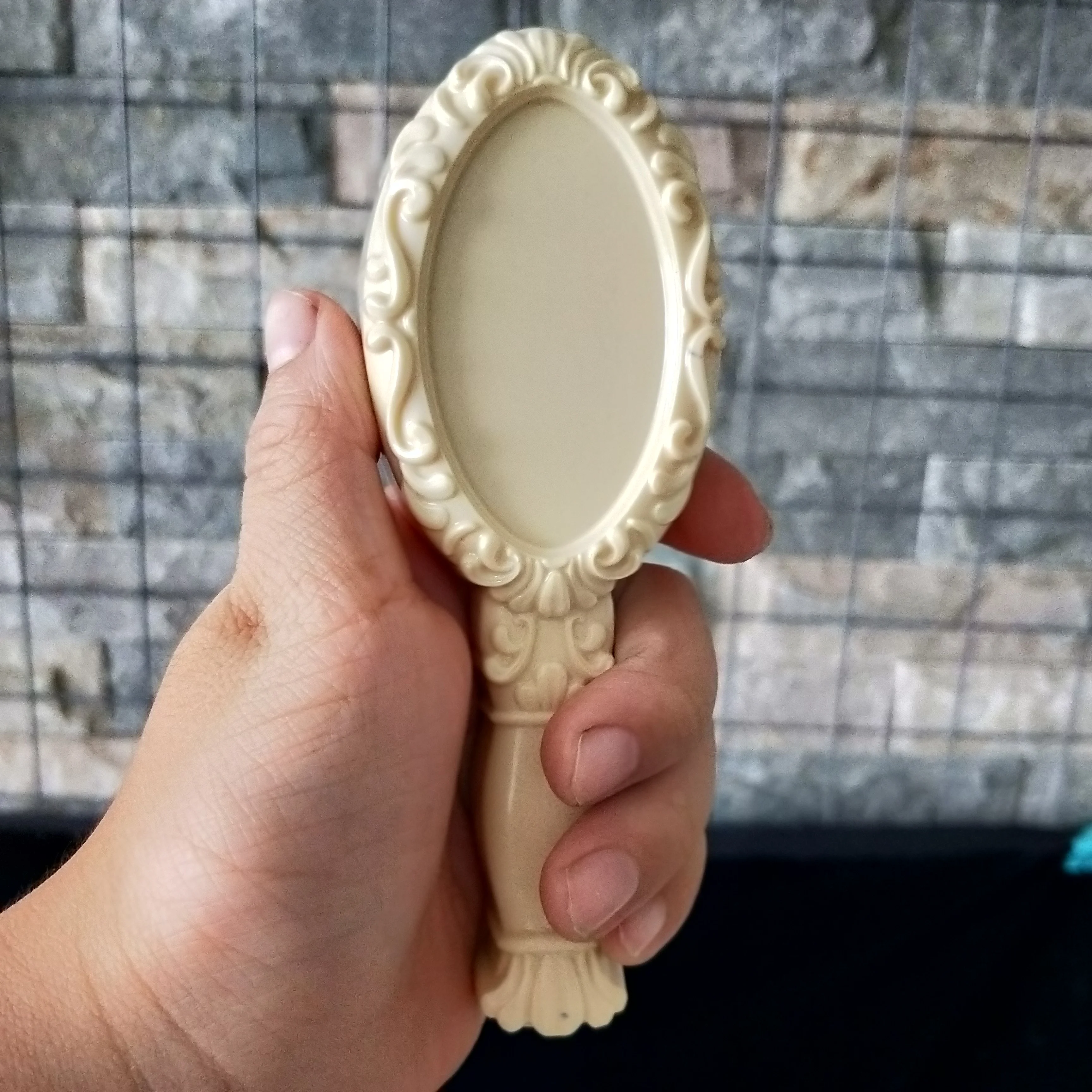 

Fondant Mould Makeup Mirror Soap Molds Mold Silicone Gypsum Chocolate Candle Mold Hand Mirror Clay Resin QT0194 PRZY Silicone