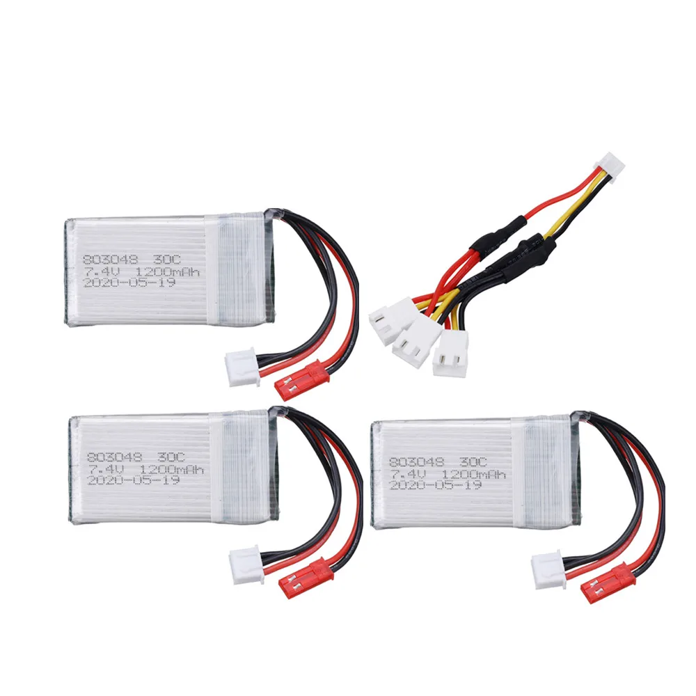 7.4V 1200MAh Pin Lipo 803048 Cho MJXRC X600 U829A U829X X600 F46 X601H JXD391 FT007 RC Drone Phần nâng Cấp 1000Mah 7.4V