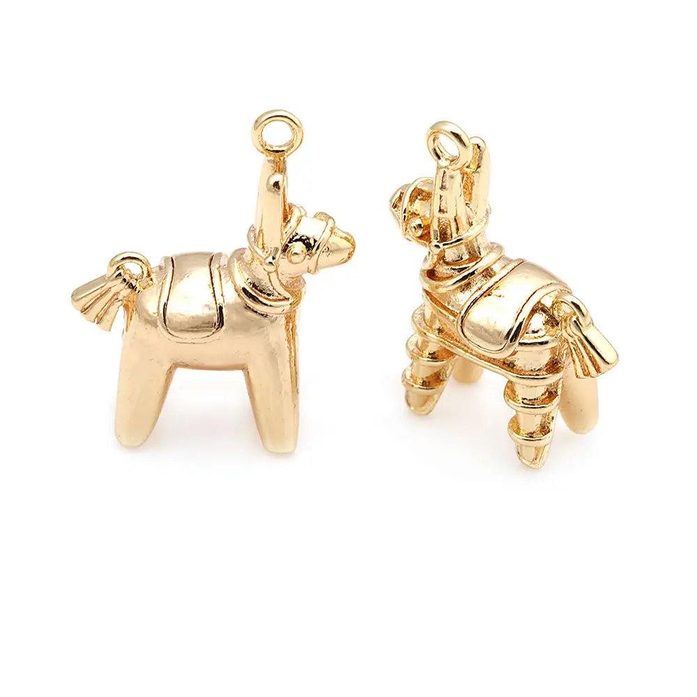 6PCS 18K Gold Color Brass Horse Charms Pendants High Quality Necklace Earrings Diy Jewelry Accessories Rosediy official-website