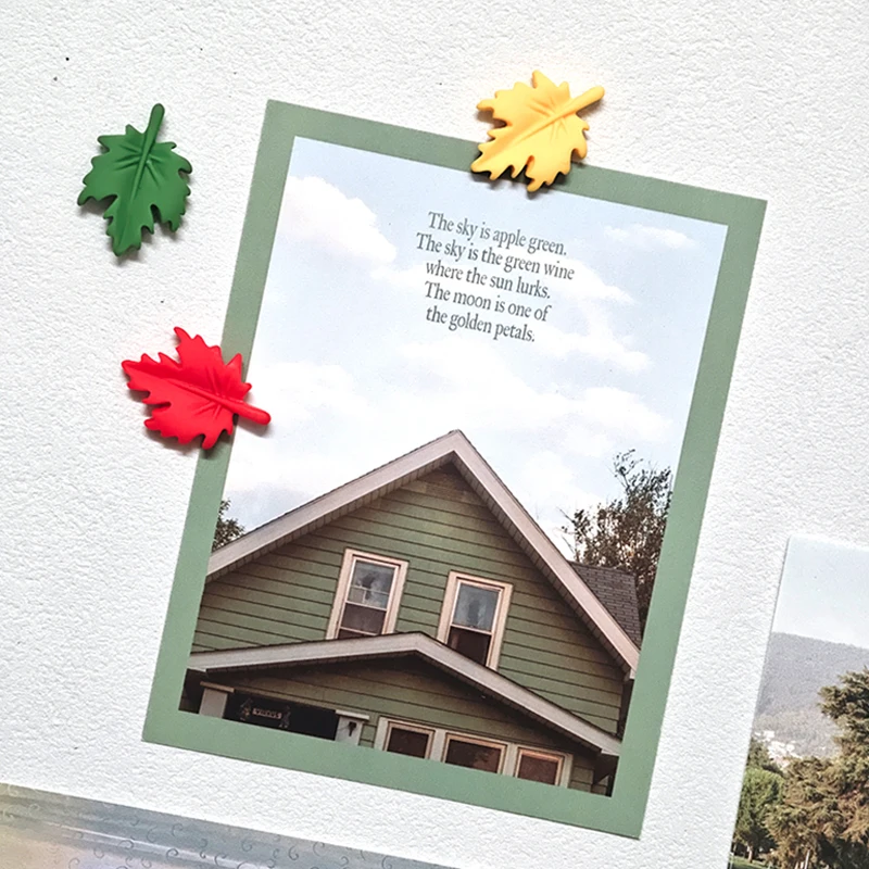 3pcs Set Maple Leaf Fridge Magnet Resin Realistic Refrigerator Magnet Cute Small Red Yellow Canada Autumn Kawaii Kitchen Decor