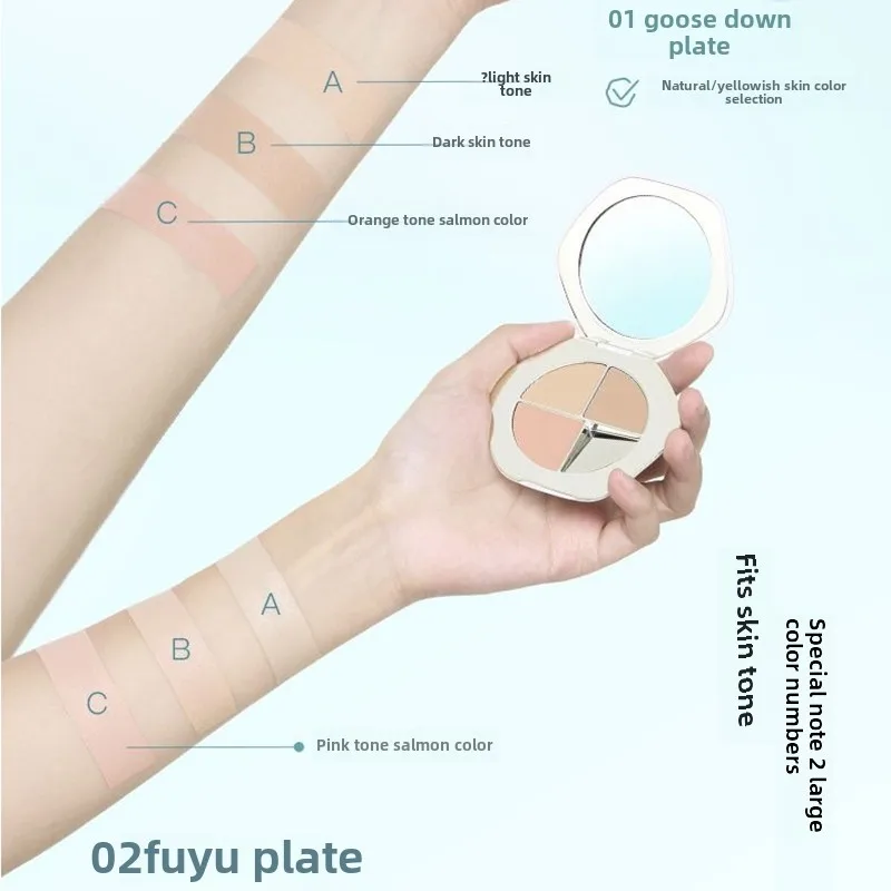 메이크업 파운데이션 3 컬러 컨실러 팔레트는 얼룩 여드름 아이 프라이머 아이 섀도우베이스 법령 패턴 블랙 아이 서클을 은폐합니다