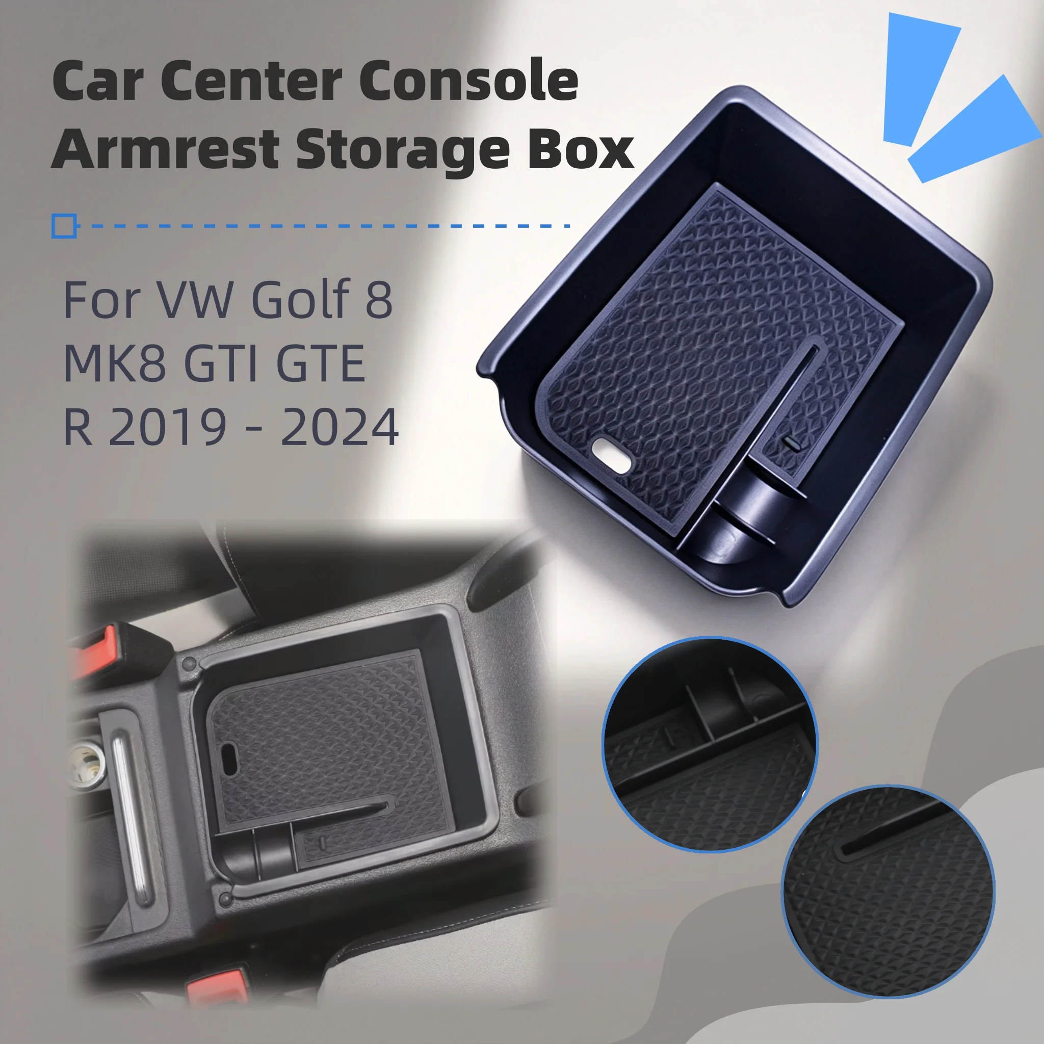 For VW Golf 8 MK8 GTI GTE R 2019 - 2024 Car Armrest Stowing Tidying Storage Case Center Console Box Holder