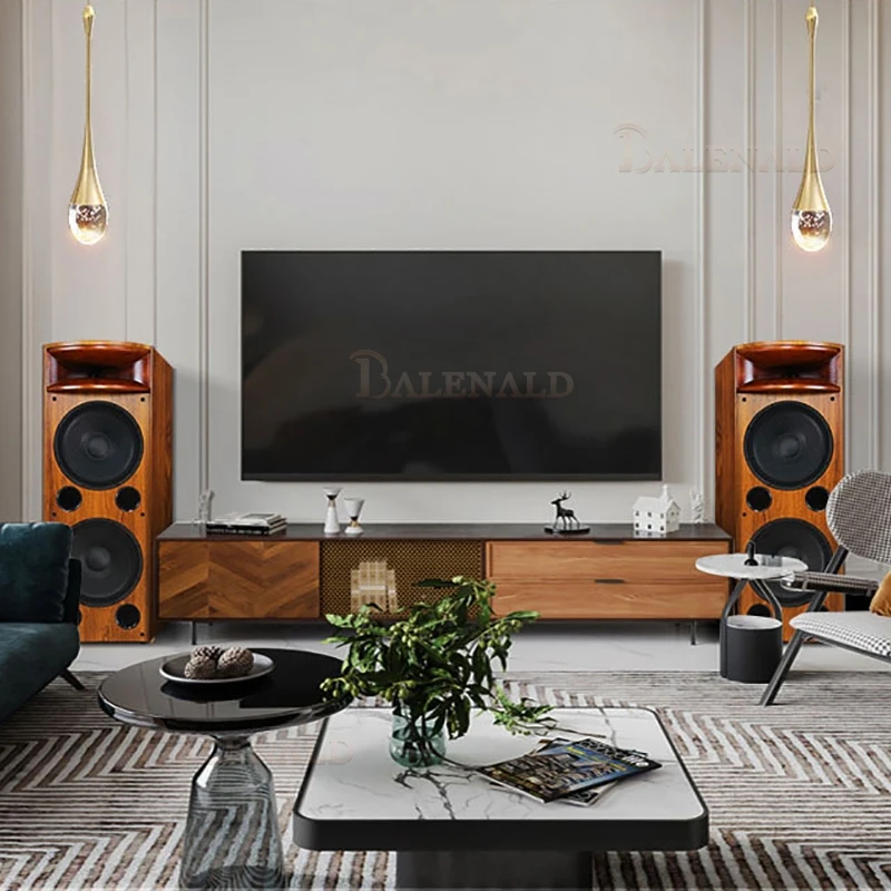 

Balenald H18 High-end Fever-grade Floor-standing Speaker Solid Wood Horn Dual 12-inch Speaker Hifi Speaker Passive Audio