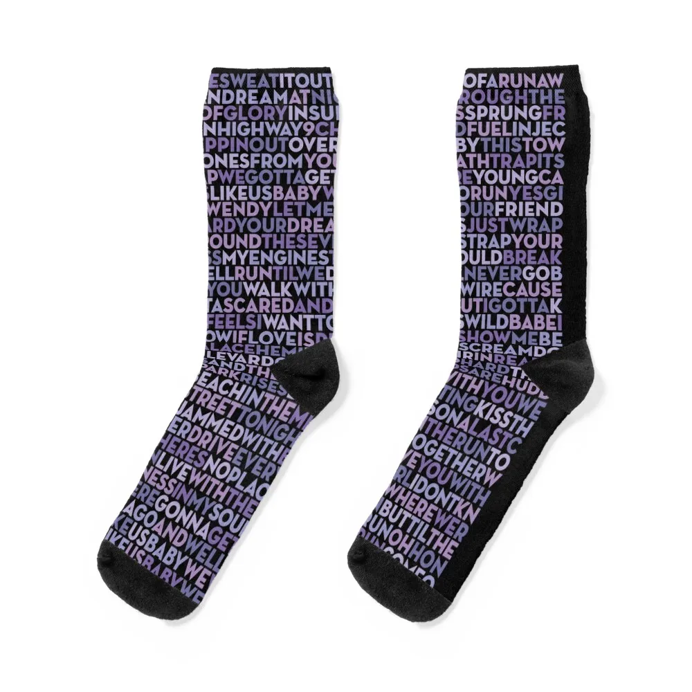 

Born To Run - Bruce Springsteen (lyrics) v.9 Socks warm winter crazy kawaii Girl'S Socks Men's