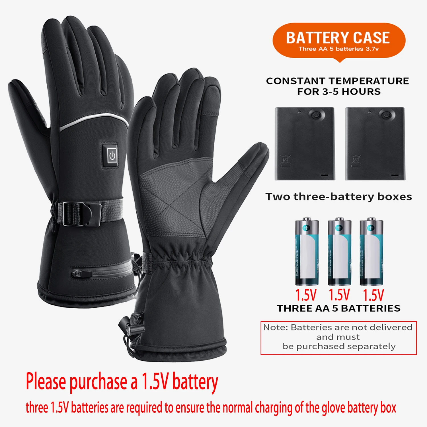 Electric Heated Gloves Motorcycle Winter Moto Heated Gloves Warm Waterproof Rechargeable Heating Thermal Gloves For Snowmobile image 6