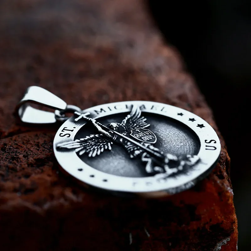 قلادة ميدالية مايكل من الفولاذ المقاوم للصدأ ، الكاثوليكية تحمينا من النمط الديني ، هدية مجوهرات عتيقة ، موضة جديدة ، #5