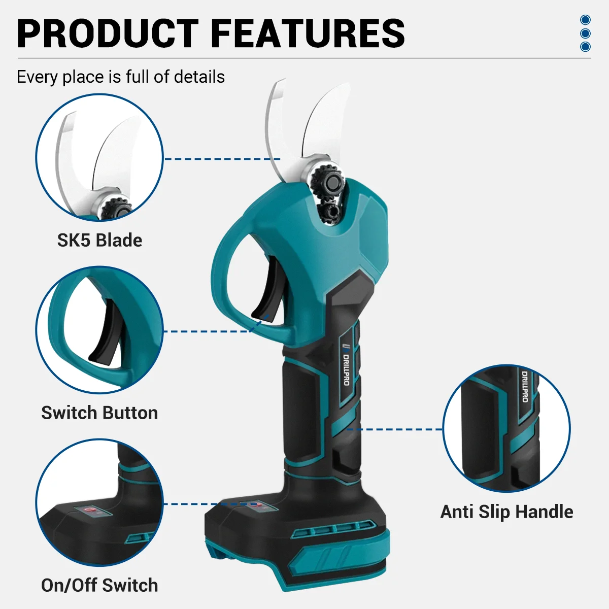 Drill pro 30mm bürstenlose elektrische Gartens chere 2 Gänge kabellose Obstbaum Bonsai beschneiden elektrische Schere für Makita Batterie